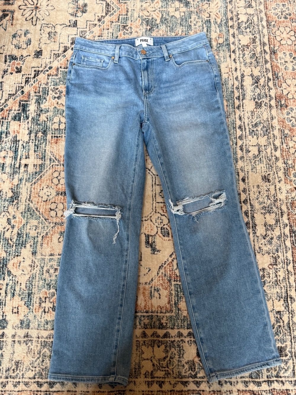 Paige Amber Denim Jeans Fiesta Destructed DNMF72 Medium Wash Women’s Size 30